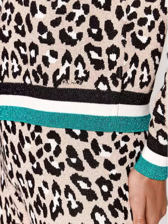 Maglia Bluze Damă Pulover Mânecă Lungă Animal Print Multicolor