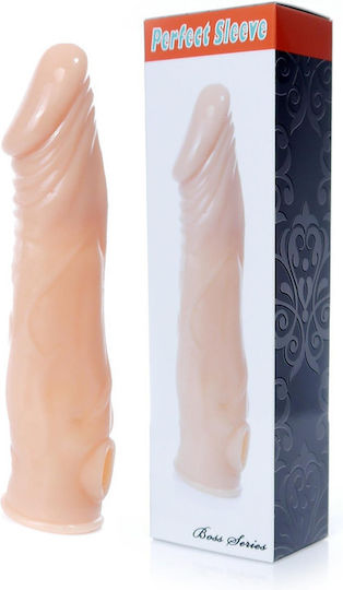 Boss Of Toys Penis Extension Perfect Cock Sleeve With Balls Straps Flesh 18.5cm