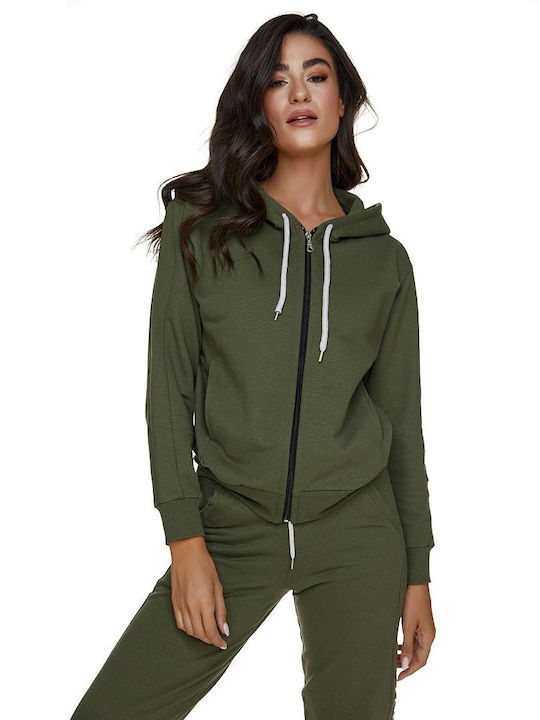 Women's Hooded Cardigan Green