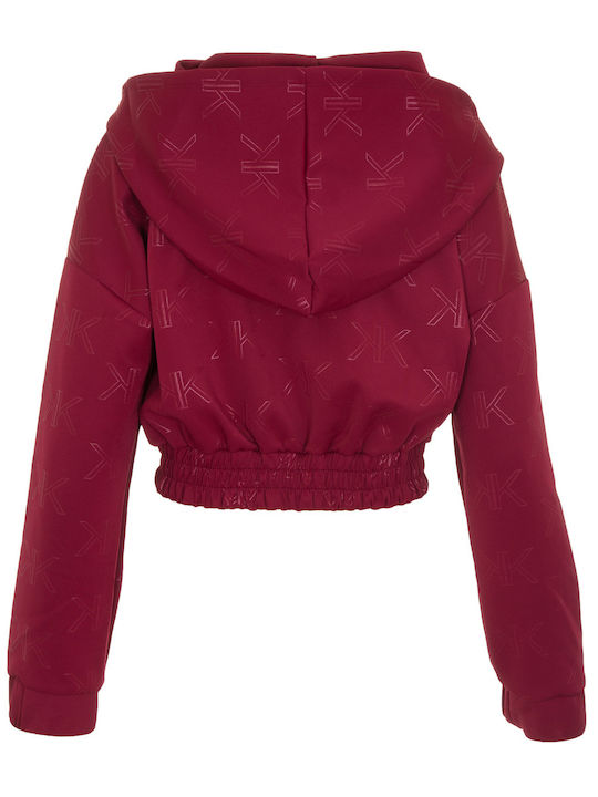 Cropped Women's Sweatshirt Jacket Fuchsia