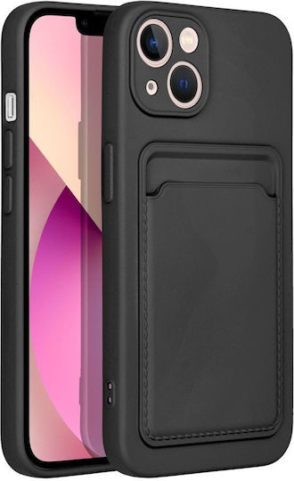 Forcell Card Back Cover Silicone with Card Slot Black (iPhone 14 Plus)