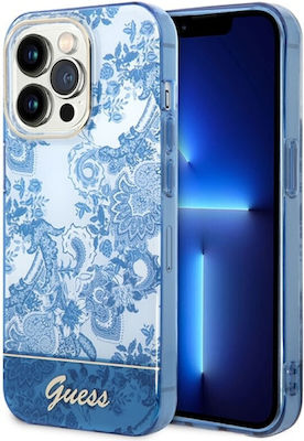 Guess Porcelain Collection Plastic Back Cover Electro Cam TDJ / Blue (iPhone 14 Pro)