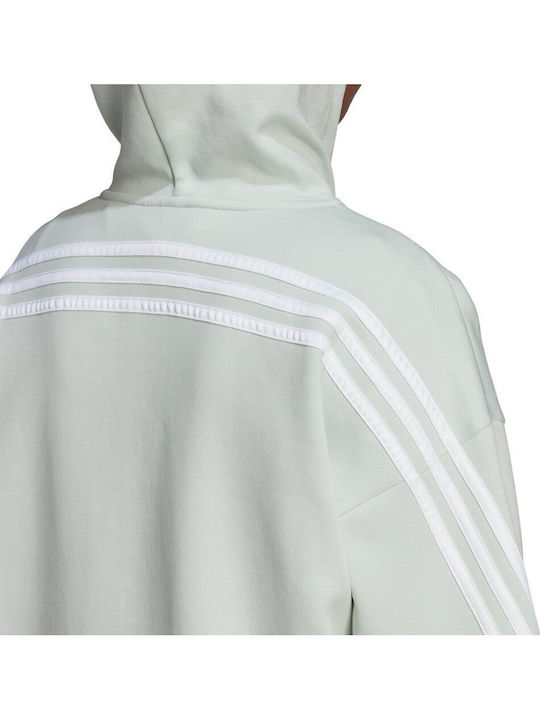 Future Icons 3-Stripes Long Women's Sweatshirt Hooded Light Blue