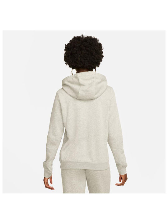 Nike Sportswear Club Women's Hooded Fleece Sweatshirt Gray