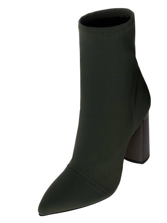 Women's Ankle Boots with High Heel Khaki