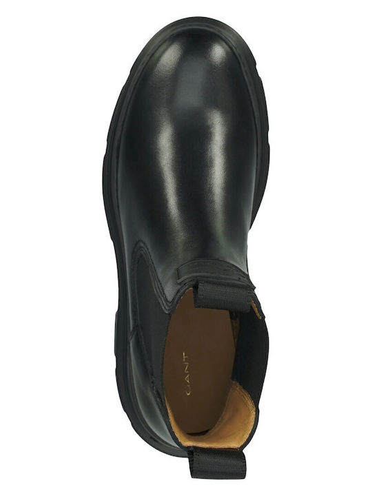 Janebi Leder Damen Chelsea Stiefeletten Schwarz