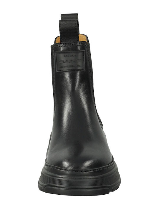 Janebi Leder Damen Chelsea Stiefeletten Schwarz