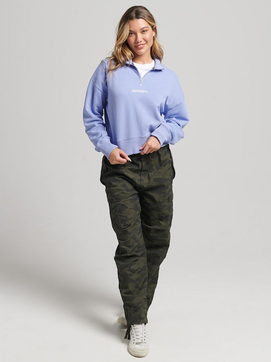 Code Core Sports Cropped Hanorac pentru femei Cu glugă Albastru