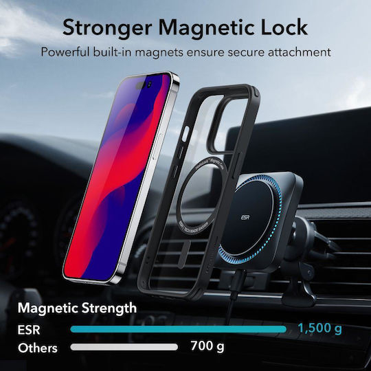 ESR CH Halolock Magsafe Back Cover Silicone 0.5mm Clear/Black (iPhone 14 Pro Max)