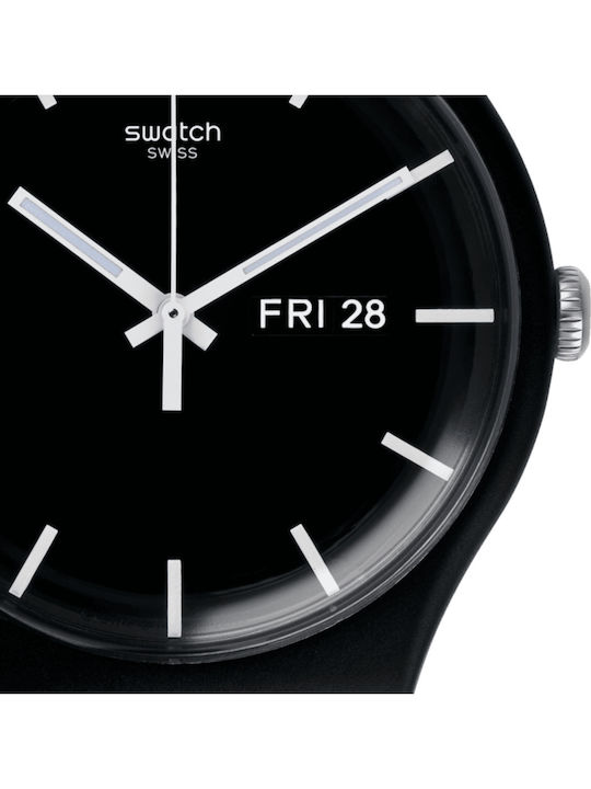 Swatch Rebel Again Men's Watch 41mm Battery with Black Rubber Strap