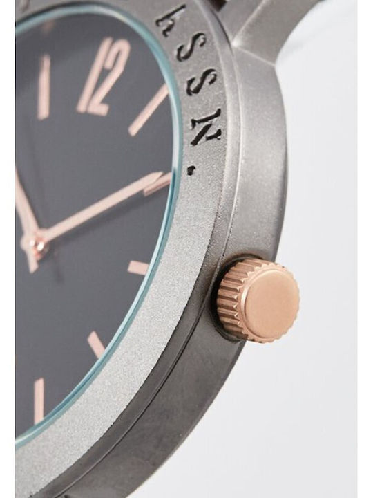 U.S. Polo Assn. Roman Ανδρικό Ρολόι 42mm Μπαταρίας με Καφέ Δερμάτινο Λουράκι