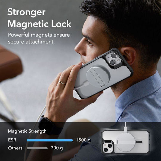 ESR Air Armor Halolock Magsafe Задна корица Силикон 1.5мм Clear/Black (iPhone 14 Plus)