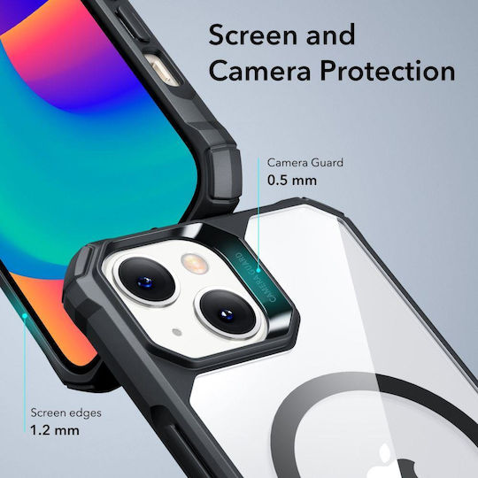 ESR Air Armor Halolock Magsafe Задна корица Силикон 1.5мм Clear/Black (iPhone 14 Plus)