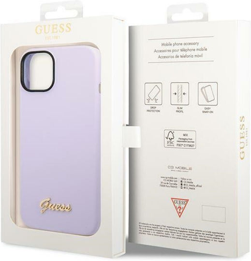 Guess Vintage Back Cover Σιλικόνης Fuchsia (iPhone 14)