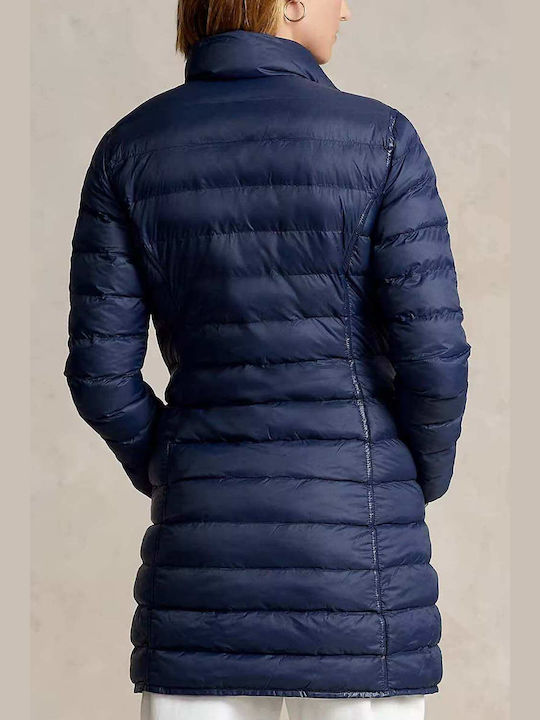 Ralph Lauren Women's Long Puffer Jacket for Winter Navy Blue