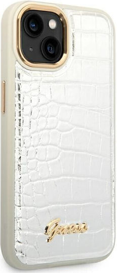 Guess Croco Collection Back Cover Δερματίνης Ασημί (iPhone 14 Plus)