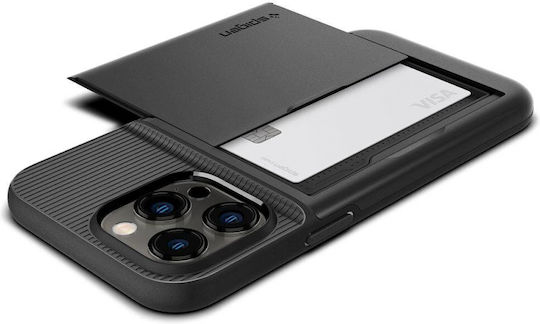 Spigen Slim Armor CS Back Cover Plastic / Silicone with Card Holder Black iPhone 14 Pro