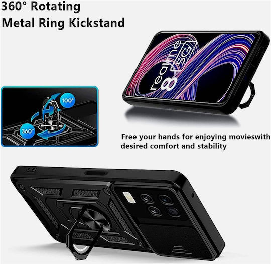 Bodycell Armor Slide Back Cover Πλαστικό Μαύρο (Realme 8/8 Pro)