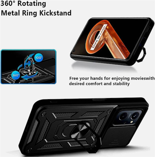 Bodycell Armor Slide Umschlag Rückseite Kunststoff Schwarz (Realme 9i)