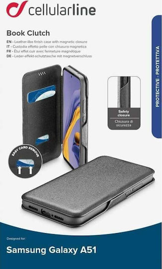 Cellular Line Clutch Book Synthetic Leather Gray (Galaxy A51)