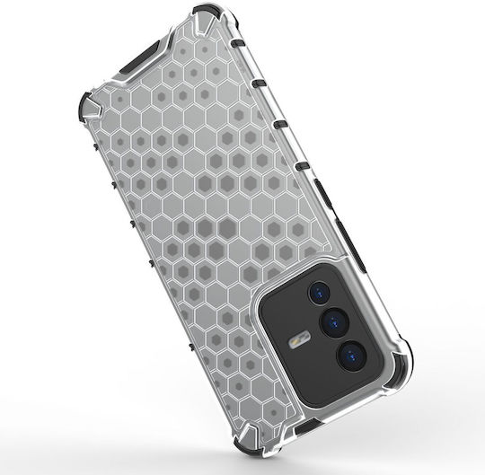 Hurtel Honeycomb Задна корица Пластмаса / Силикон Черен (Vivo V23 5G)