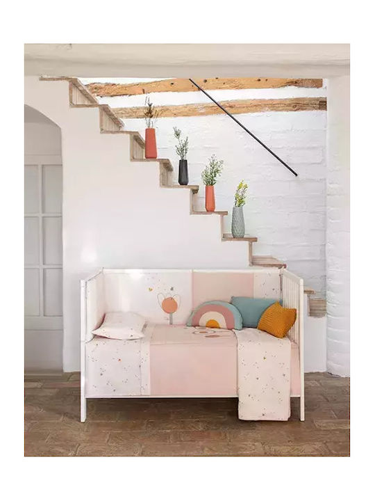 Petit Praia Garden Πάπλωμα Κούνιας Ροζ 100x140cm