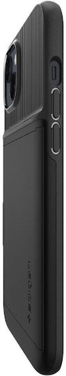 Spigen Slim Armor CS Umschlag Rückseite Kunststoff / Silikon 2mm mit Kartenhalter Schwarz (iPhone 14 Plus)