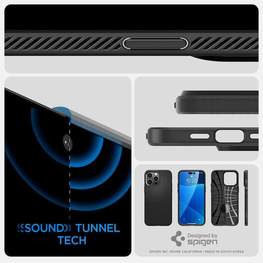 Spigen Liquid Air Umschlag Rückseite Silikon Matte Black (iPhone 14 Pro)