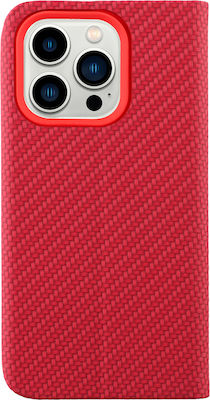 Idol 1991 Elite Anti-RFID Synthetic Leather Book Red (iPhone 14 Pro)