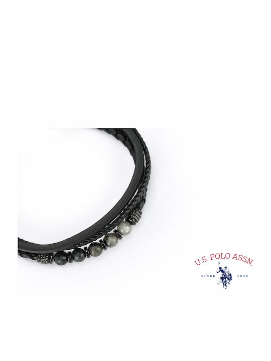 U.S. Polo Assn. Brandon Ανδρικό Βραχιόλι από Δέρμα 21.5cm
