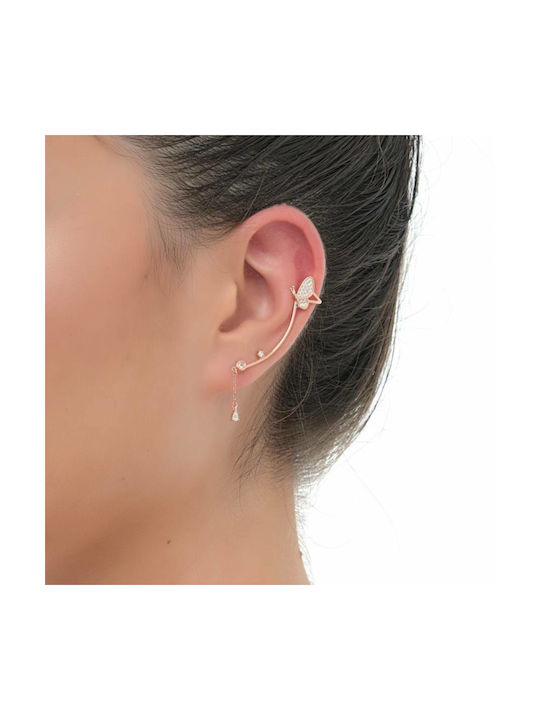 Oxzen Ohrringe Ear Climbers aus Silber Vergoldet mit Steinen