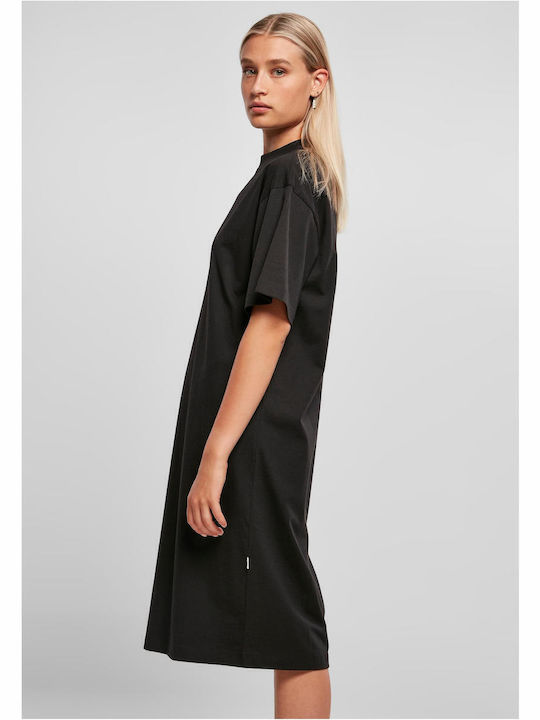 Summer Midi Athletic T-Shirt Short Sleeve Black Dress