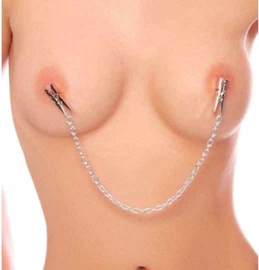 Pipedream Fetish Fantasy Series - Nipple Chain Clips Σφιγκτήρες Θηλών σε Ασημί Χρώμα