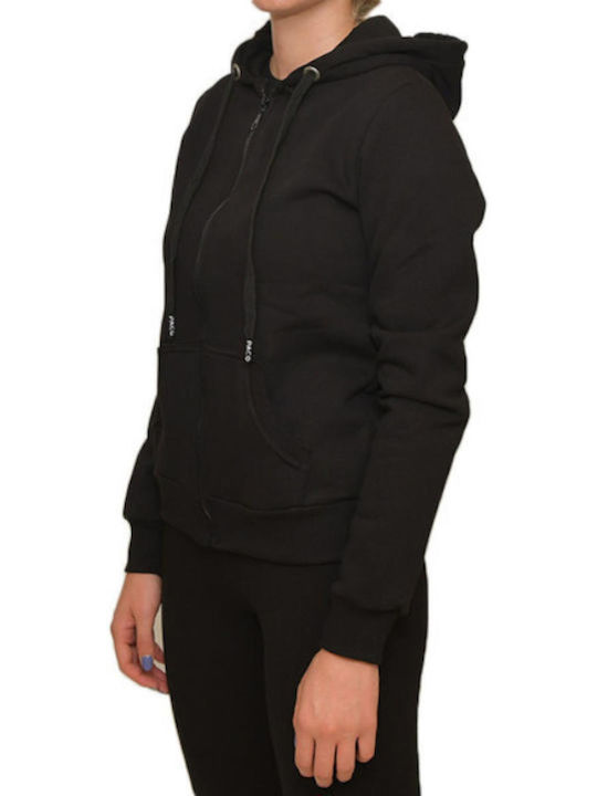 Women's Sweatshirt Jacket Hooded Black/Grey