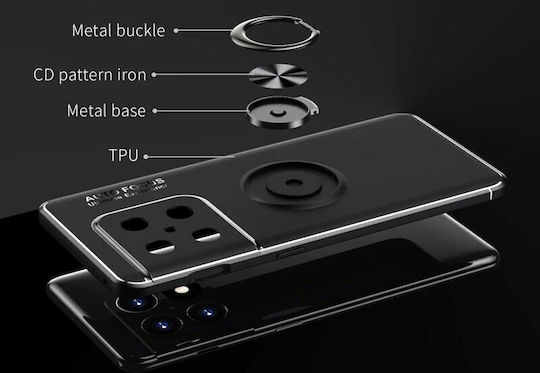 Ancus Autofocus Shockproof Ring Back Cover Σιλικόνης Μαύρο (OnePlus 10 Pro)