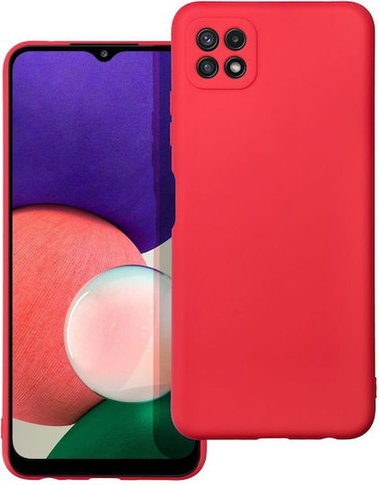 Forcell Soft Umschlag Rückseite Silikon Rot (Galaxy A22 5G)