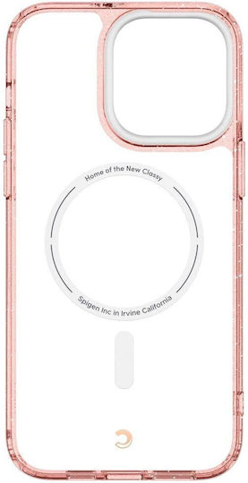 Spigen Cyrill Shine MagSafe Back Cover Silicon 0.2mm Set cu Geam Glitter Rose (iPhone 14 Pro)