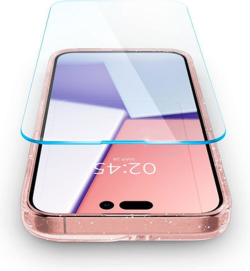 Spigen Cyrill Shine MagSafe Back Cover Silicon 0.2mm Set cu Geam Glitter Rose (iPhone 14 Pro)