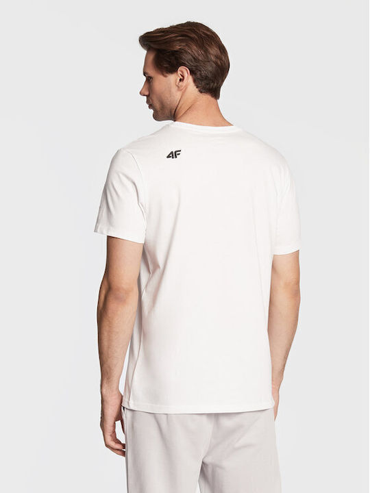 4F Ανδρικό T-shirt Λευκό με Λογότυπο