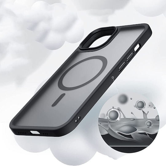 Tech-Protect Magmat Magsafe Back Cover Plastic / Silicone 2mm Clear/Black (iPhone 14 Pro Max)
