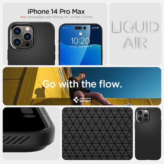 Spigen Liquid Air Back Cover Σιλικόνης Matte Black (iPhone 14 Pro Max)
