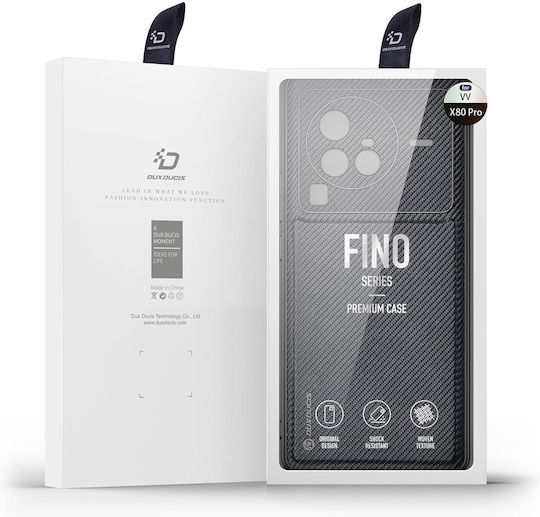 Dux Ducis Fino Umschlag Rückseite Kunststoff Schwarz (Vivo X80 Pro)
