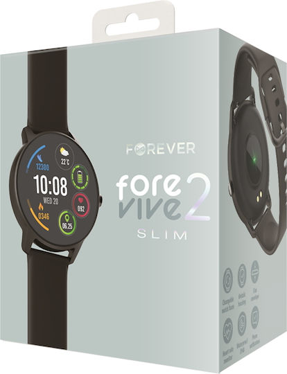 Forever ForeVive 2 Slim SB-325 Rezistent la apă Smartwatch (Negru)