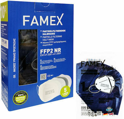 Famex Particle Filtering Half Mask FFP2 NR GR Mască de protecție FFP2 Albastru marin 100buc