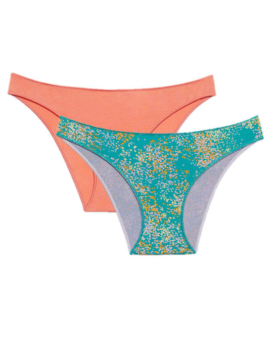 Fimelle Rio Women's Slip 2Pack Turquoise/Pink