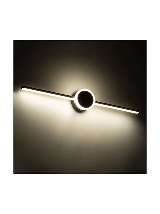 GloboStar Opal Modern Lamp Bathroom with Integrated LED and Natural White Light Black 60x10cm