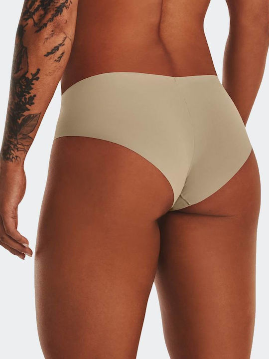Pure Stretch Hipster Damen Slip 3Pack Nahtlos Beige