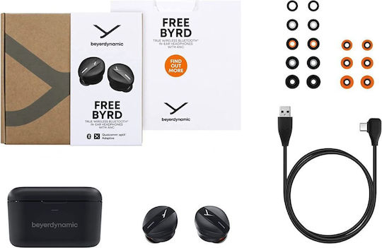 BeyerDynamic Free Byrd In-Ear Bluetooth-Freisprecheinrichtung Kopfhörer mit Schweißresistenz und Ladeetui Schwarz