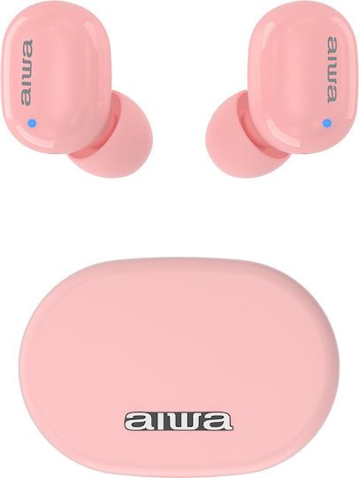 Aiwa EBTW-150 In-Ear Bluetooth-Freisprecheinrichtung Kopfhörer mit Schweißresistenz und Ladeetui Rosa