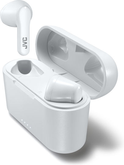 JVC HA-A3T Earbud Bluetooth Handsfree Ακουστικά με Αντοχή στον Ιδρώτα και Θήκη Φόρτισης Λευκά